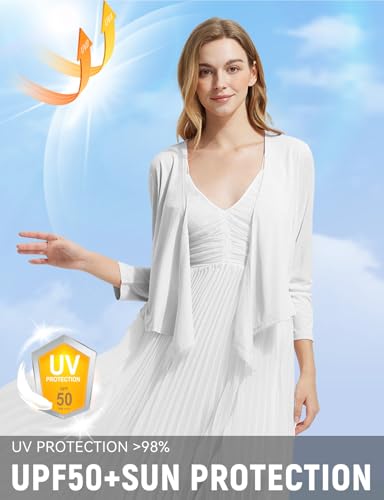baleaf Women's 2025 UPF 50+ Cropped Cover Up Cardigan Tie Front Lightweight Summer Sun Wrap SPF Shirts Beach Outdoor3