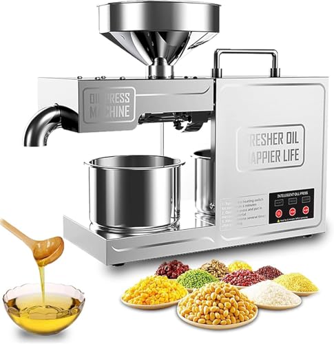 Máquina de prensado de aceite de 820 W, expulsor de aceite de acero inoxidable para maní,sésamo,linaza,nueces,girasol, máquina de prensado de aceite automática, máquina de prensado en frío y caliente