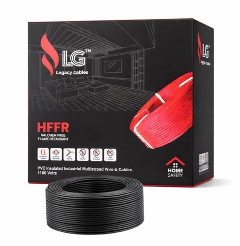 Image of LG Legacy Advance 2.5 SQ MM | Black | Fire Resistant Electrical Wire 45M | HFFR PVC Insulated Cable | Copper cladal. Single Core Multi-Strand House Wiring | Heat & Shock Resistant (Black, 2.5 Sqmm)