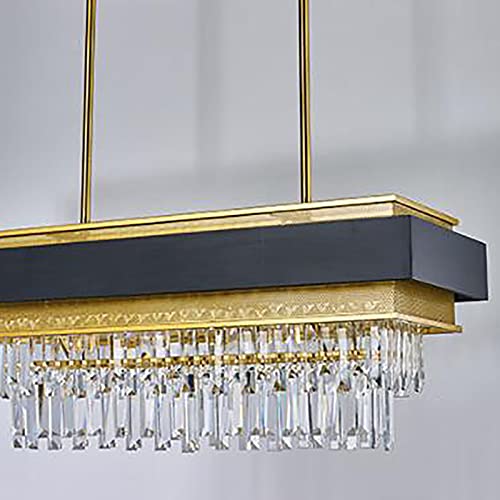 Lustre en cristal moderne noir 85x30cm à 3 niveaux pour plafonnier de salon européen - 4