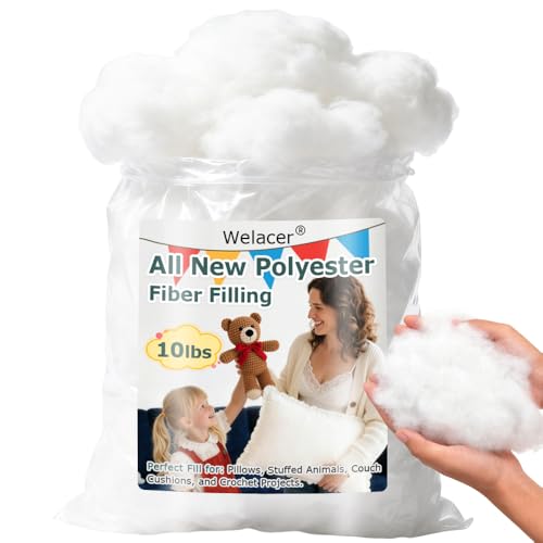 Welacer Pillow Stuffing 10lbs/160oz, Polyfill Stuffing for Stuffed Animals, Crafts,