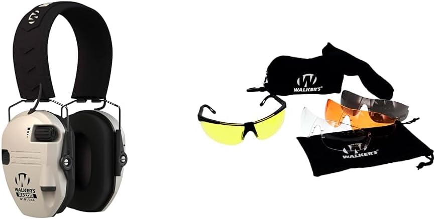 Walker's Razor Digital MUFF & Sport Glasses 4 Lens Interchangeable Kit - Bone