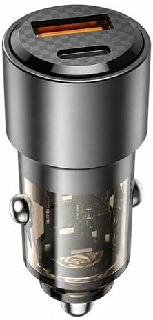Super Fast 83W Dual Car Charger With Type c to type c adapter black
