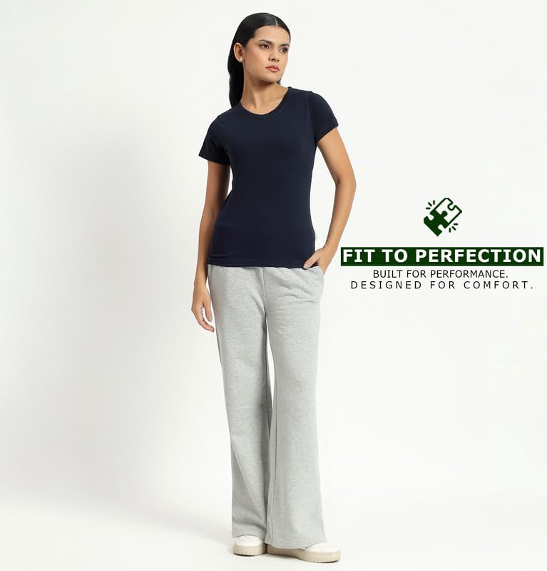 Image of Sleepynuts Women's Plain Round Neck Regular Fit Half Sleeve Cotton T Shirt