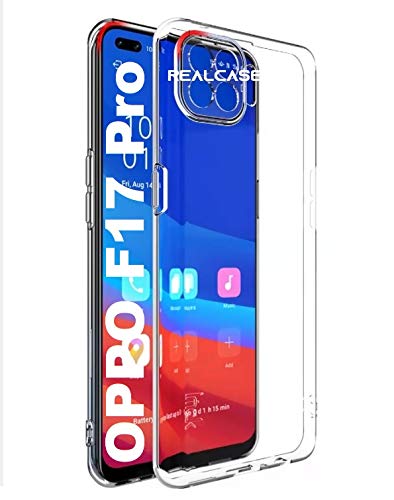Image of REALCASE Oppo F17 Pro Back Cover Case Stylish | Scratch Resistant Soft TPU Clear Transparent Shock Proof Bumper Back Cover Case for Oppo F17 Pro