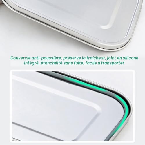 Foto von Newaner Lunchbox aus Edelstahl, 800 ml Auslaufsicher Lunchbox