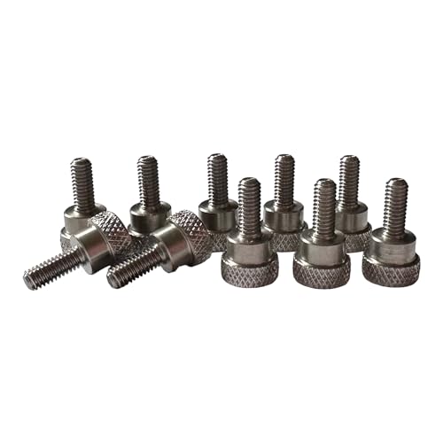 PrecisionGeek® M4 Knurled Thumb Screws Stainless Steel 303, CNC Machined Hand Tightening Fasteners for Metal Wood