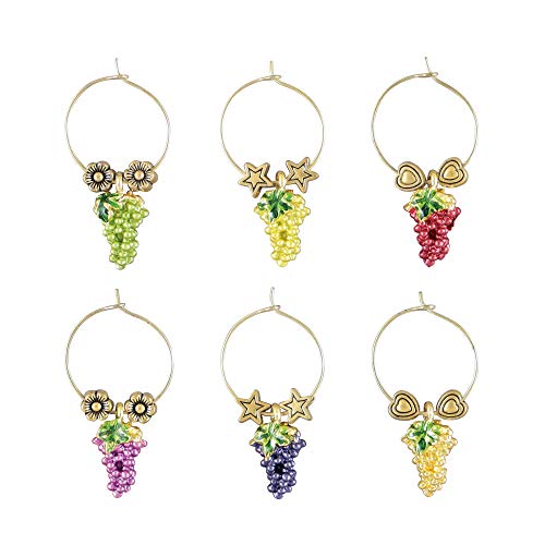 Dijes de vino Wine Things elegantes para identificar copas de metal en tus catas de vino