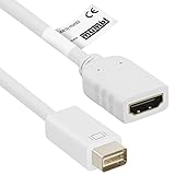 mumbi Mini DVI to HDMI - Adapterkabel von Mini DVI - mini Mac Stecker - auf auf HDMI Buchse VERGOLDET - für MacBook iMac Mac mini lt. Beschreibung