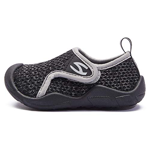 GUBARUN Toddler Boys Girls Sneakers Kids Lightweight Tennis Shoes Breathable(Black/Grey Toddler 5)