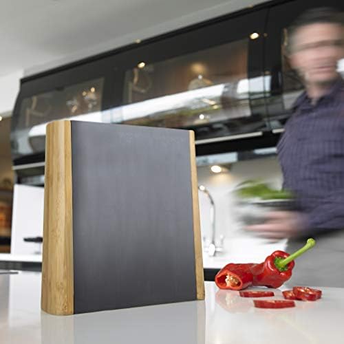 Double Sided Magnetic Knife Block - Made from A Self Standing Large Block of Beautifully Crafted Natural Bamboo There are Two Magnetised Full Sized Faces to Fit 10 or 12 Large Kitchen Knives