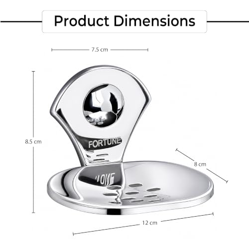 Image of FORTUNE Stainless Steel Bathroom Soap Stand | Soap Holder | Soap Dish, Soap Case | Bathroom Accessories for Homes, Hotels - (Chrome Finish) (Pack of 1)