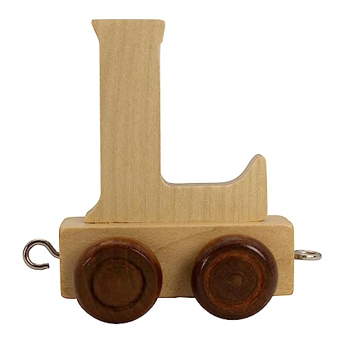 GICO Tren de letras de madera, letras de tren, lok, vagón, A-Z, nombre a elegir (L)