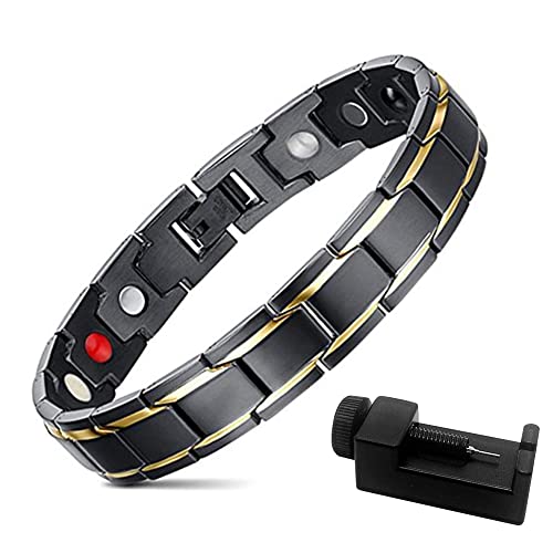Amycute Plastik Herren Titan Therapie Armband, Armbänder, Gesundheits Armband Schmuck, Armbänder Geschenk für Herren Geburtstag, Valentinstag, Jubiläum, Dads Geburtstage Party Cover