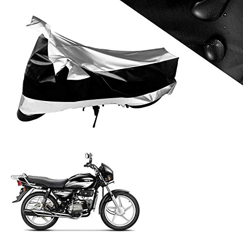 Image of Kandid Silver Waterproof Bike Cover with Double Mirror Pocket For Hero Splendor Plus