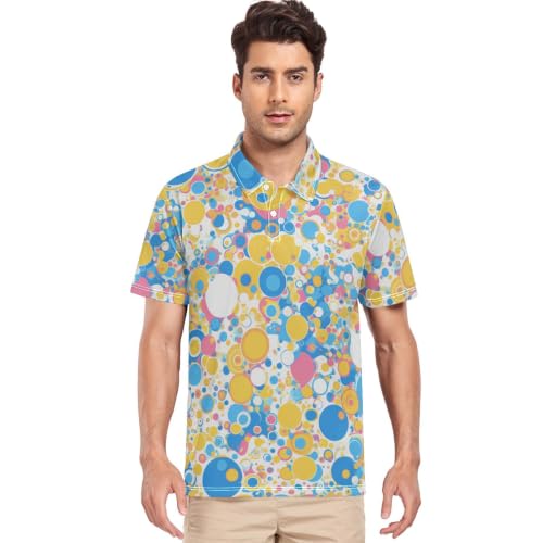 Polo coloré Bubble Doodle à col homme anti-transpiration casual chic