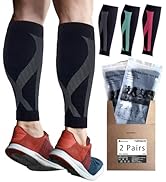 Calf Compression Sleeve For Men & Women(2 Pairs) Leg Compression Sleeve,Compression Socks,Athleti...