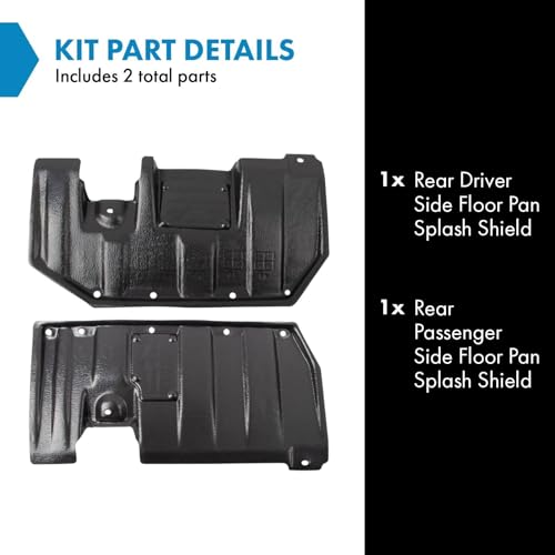 Image of TRQ Floor Pan Splash Shield Rear Driver & Passenger Side Compatible with 2011-2022 Mitsubishi Outlander Sport MI1228130 MI1228131