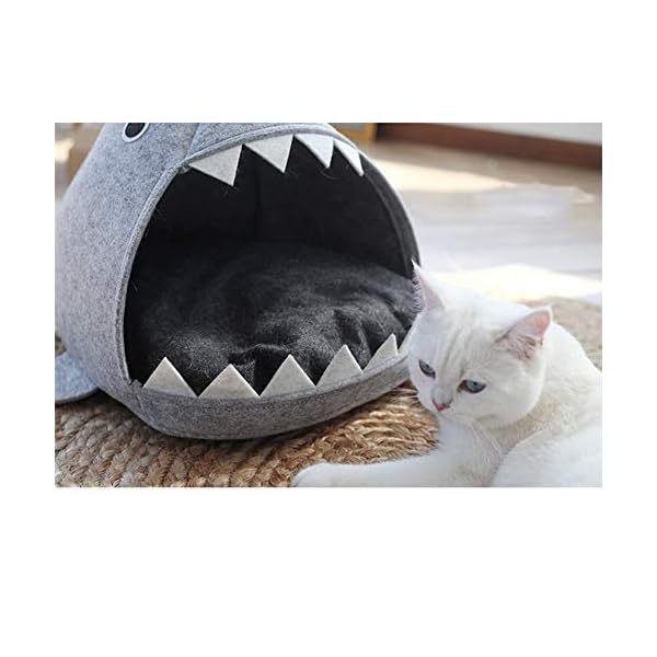 EisEyen Filz Hai Katzenhöhle Katzen Kuschelhöhle Hundebett Haustier Katzenbett Hundesofa Katzensofa 33.0 cm * 54 cm * 64 cm – Bild 5