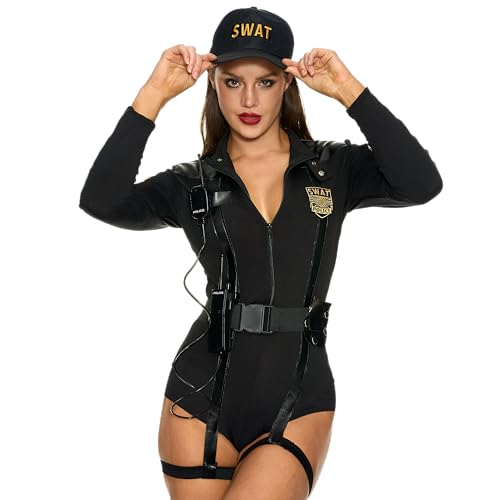 Spooktacular Creations Women Police Costume Halloween Adult Swat Cop Costume for Halloween Cosplay Party -S