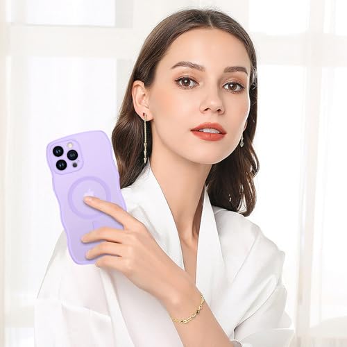 Coque iPhone 13 Pro violette ondulée compatible Magsafe protection antichoc - 4