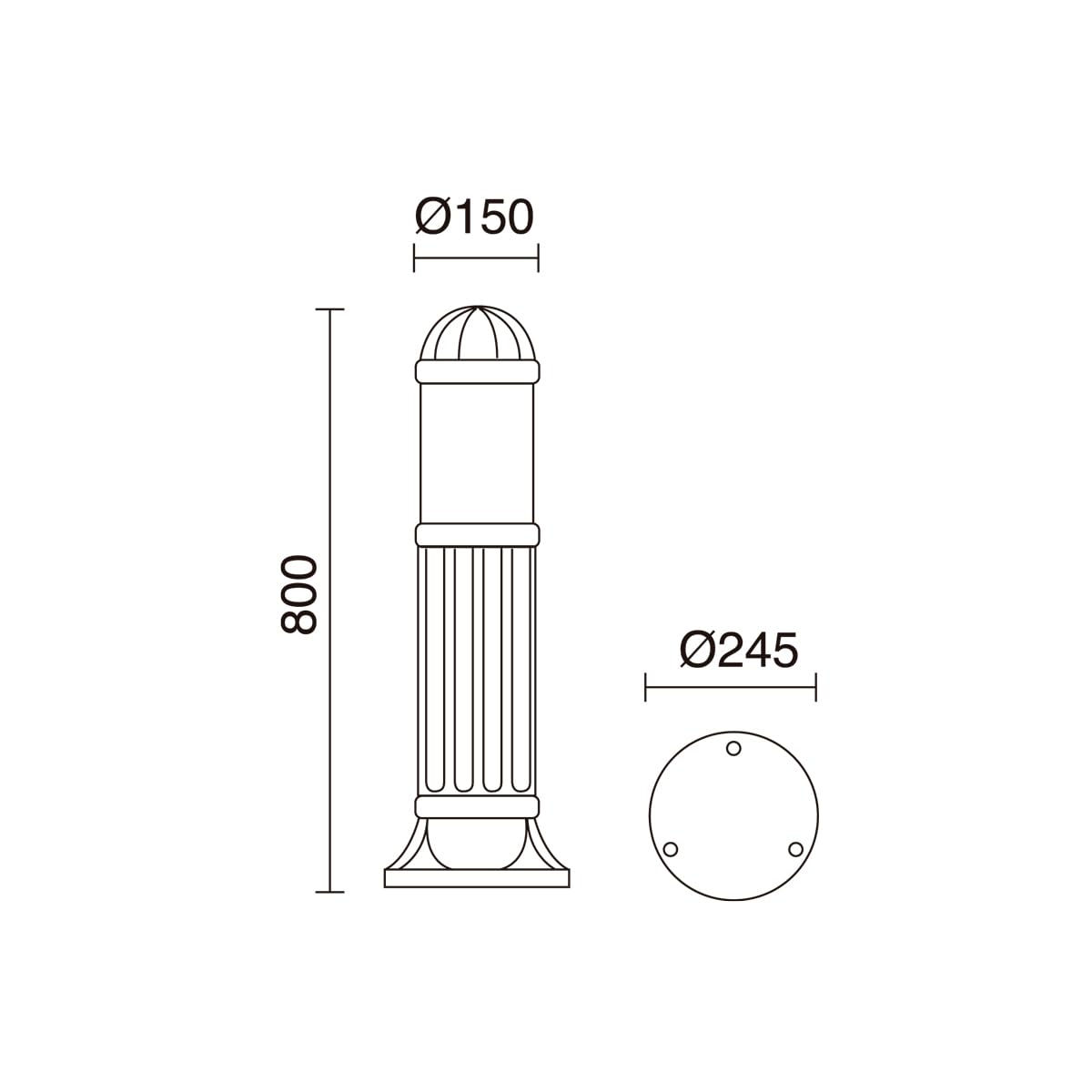 cristher Sauro lampa solarna E-80 cm czarna