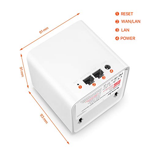 Image of Tenda Nova MW5G Whole Home Mesh Wi-Fi System, 3500sq Wi-Fi Coverage, Two Gigabit Ports, Work with Amazon Alexa, Parental Controls, Easy Set Up, Router and Wi-Fi Booster (Pack of 3)