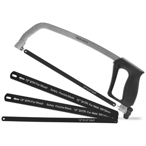 BOOSDEN 12-Inch Hacksaw with Extra Blades Cover