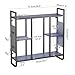 MAHANCRIS LED Gaming Floating Shelves, 3-Tier Wall Mounted Shelf for Wall Storage, Pipe Shelves Hanging Display Rack, with 2 Controller Hooks, for Gaming Room Decor, Kitchen, Home Bar Black FSHS142E01