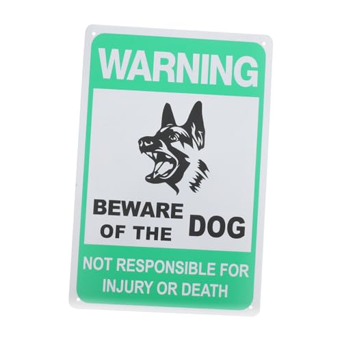 GARVALON Retro Metal Garden Sign Beware of Dog Warning Yard Wall Decoration, Fade Resistant Vintage Tin Plaque for Outdoor Fence and Patio