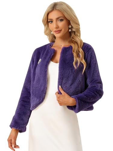 Chaqueta corta de piel sintética para bodas de invierno y eventos formales de noche