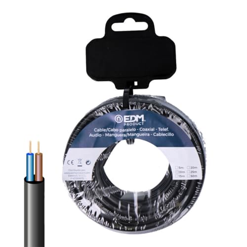 Câble électrique EDM 28317 vv-k06 noir 15 m à haute flexibilité pour gaine