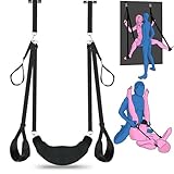 Sex Swing Bondage Restraints BDSM Toys, Selver 2 in 1 Door Sex Swing & Thigh Sling with Adjustable Straps, BDSM Kit Couples Toys with Leather Plush Cushion