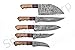 Custom Handmade Damascus Chef Knives Set/Kitchen Knives 5 Pieces Set SS-17210 and 17211 Poplar Wood (Poplar Wood)