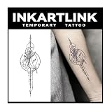 INKARTLINK Tattoo Tech, 2 Sheets Large Semi Permanent Tattoo, Adult Art Design Temporary Tattoos, Lasts 1-2 Weeks, Waterproof, Realistic Look, No Adhesive, No Reflection (Whale Design)
