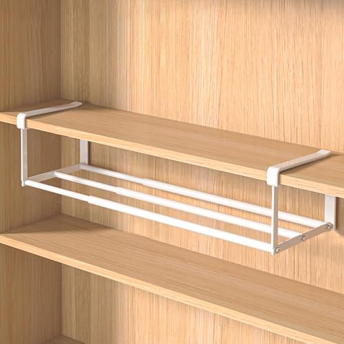 SKW シューズラック 伸縮式 玄関収納 靴棚 吊り下げ式 下駄箱 靴箱 組み立て式 組み立て簡単 工具付き 玄関 下駄箱 省スペース 調整可能 多機能 (1, ホワイト)