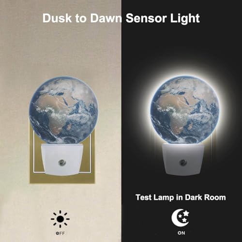 Image of Planet Plug-in Nightlight Earth with Continents Oceans Plug-in Nightlight Energy Saving 0.5W LED Lighting for Boys Girls Men Women
