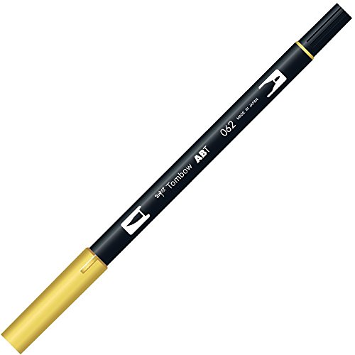 トンボ鉛筆 筆ペン デュアルブラッシュペン AB-T ペールイエロー 6本 AB-T062-6P