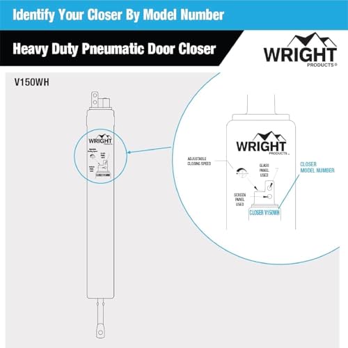 image for Wright Products Heavy-Duty Pneumatic Storm Door Closer – Durable, Ad