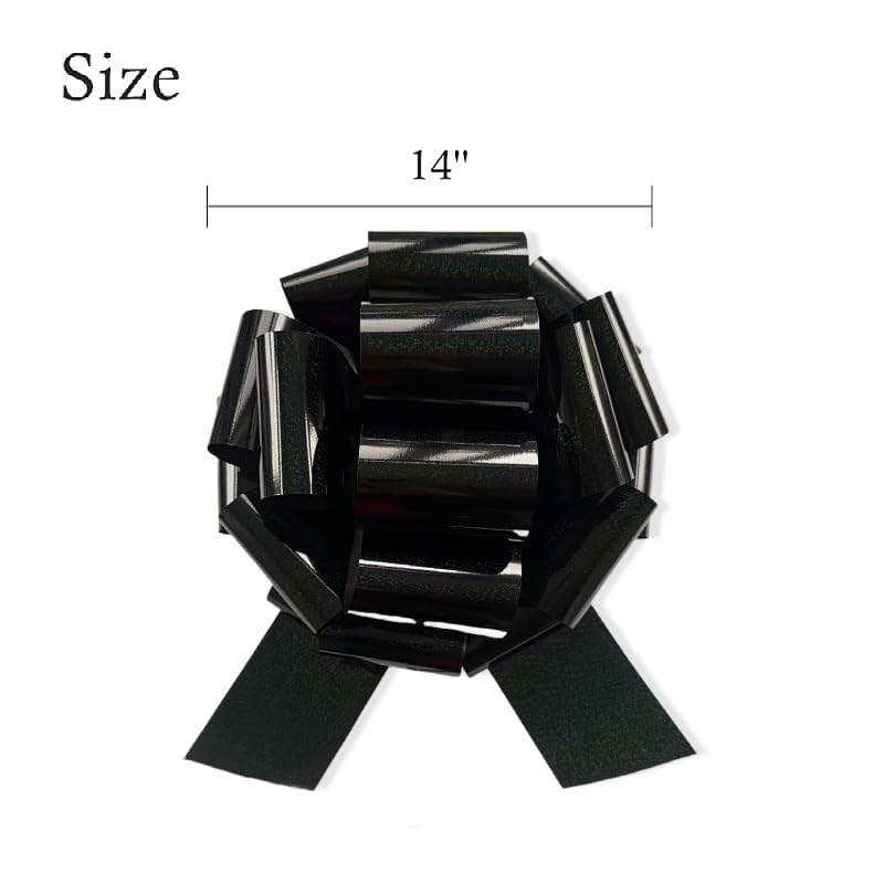 Image of 1Pcs 14 Inch Giant Large Pull Bow Big Bow,Great Gift Bows for appliances,Bikes,Table Decorations and Party Events (Metallic Black)