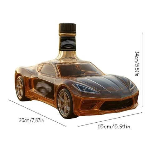 Karafka do whisky, 400 ml szklana butelka w kształcie samochodu, projekt samochodu sportowego 3D do domowego baru, pojemnik dozujący alkohol Mustang na imprezę pitną