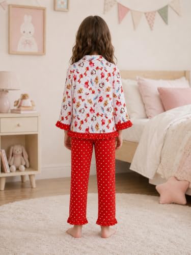 Image of superminis Baby Girls Hosiery Printed ' Animal Print Full Sleeves Night Suit with Frill On T Shirt and Pyjama