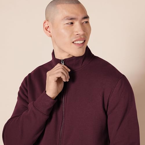 Image of Amazon Essentials Men's Standard Full-Zip Fleece Mock Neck Midweight Sweatshirt with Pockets