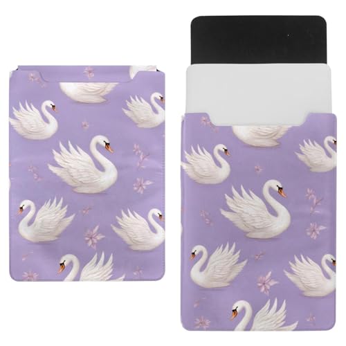 Funda para ordenador portátil cisne morado con costura de alta densidad