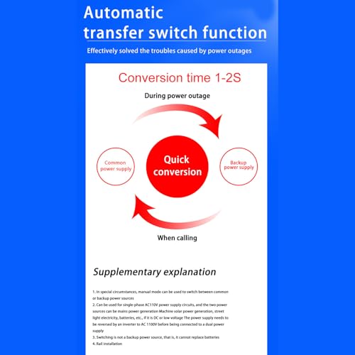 Interruptor de transferencia automática doble potencia 110V conmutación inteligente 5