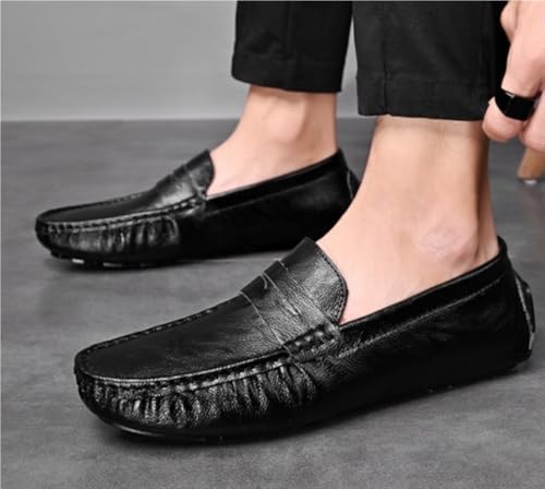 Men's Loafers Lightweight Simple Vegan Leather Slip Resistant Comfortable Flat Heel Wedding Outdoor Slip-on2