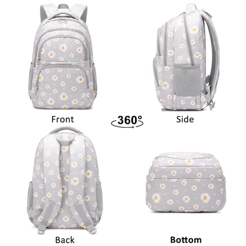 Sugaroom 3Pcs Lightweight Water Resistant Daisy Backpack for Girls Backpack with Lunch Box School Backpack Elementary Primary Kids Bookbags Set - image 6