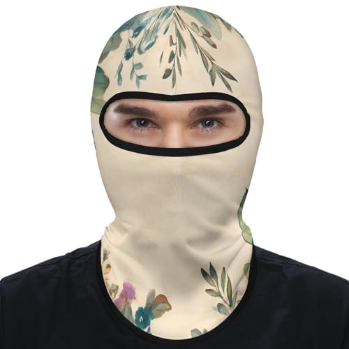 Balaclava Mask for Men Ski Mask for Women Floral Border Background Full Face Mask Face Cover for Cycling miniatura 1