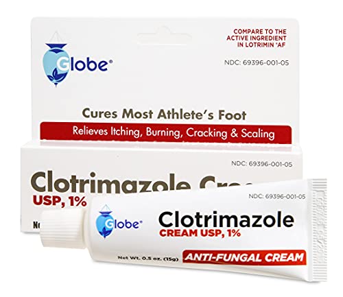 Globe Clotrimazole Antifungal Cream 1% (0.5 oz) relieves the itching, burning, cracking and scaling associated with fungal infections (24 pack)