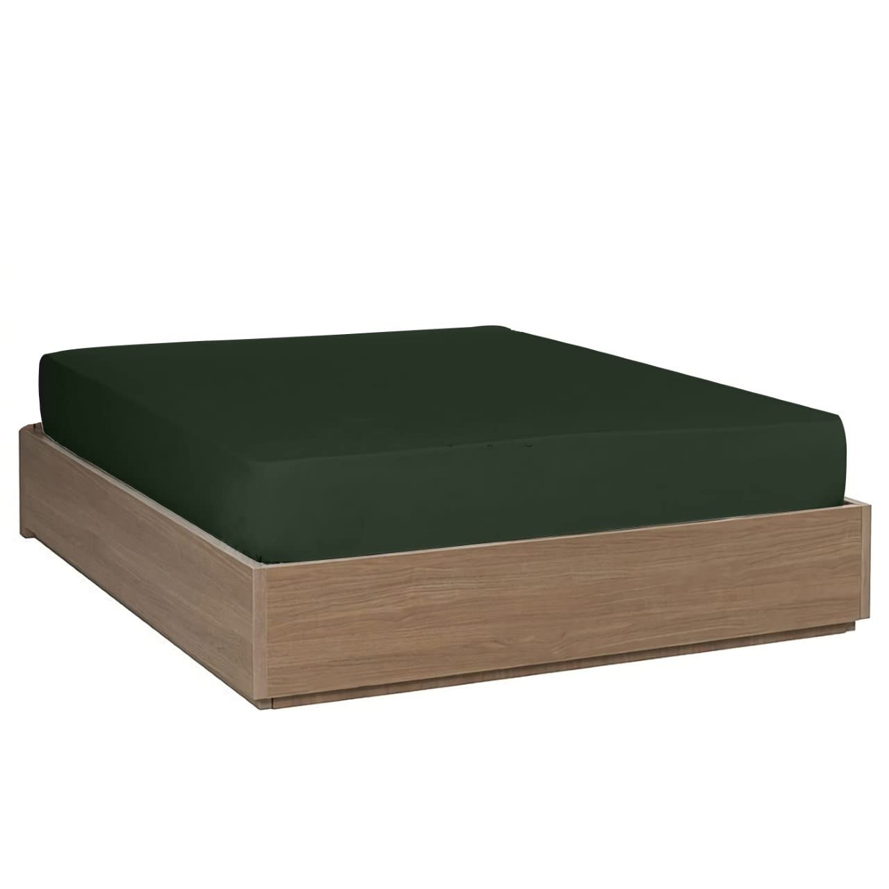 Niys Luxury Bedding Dark Green 16"/40Cm Extra Deep Fitted Sheets Percale Polycotton Sheets 24 Colours(Double, )